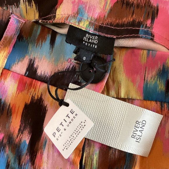 River Island Shorts Size 8P 8 Petite NWT Multi-Color Abstract Print - Picture 3 of 8